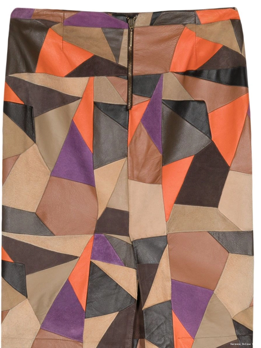 Cheap Women 2000s geometric-print miniskirt leather Versace 0329